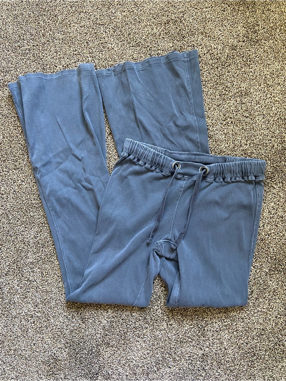 Free People Movement Dark Grey Cotton Rib Flare Pants XS